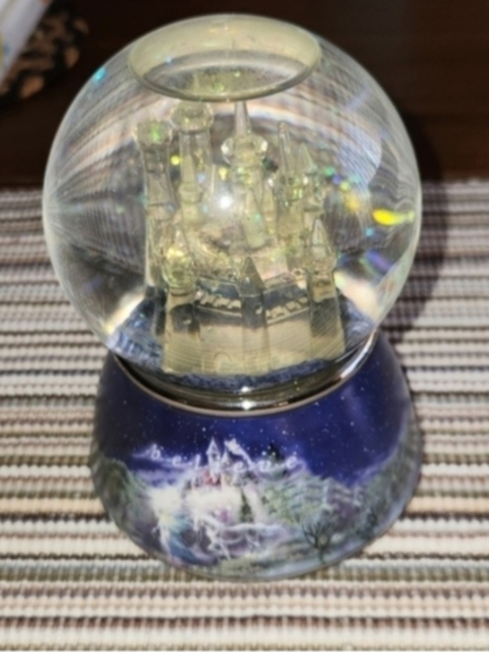 Glass Castle Snow Globe Music Box With Unicorn Design